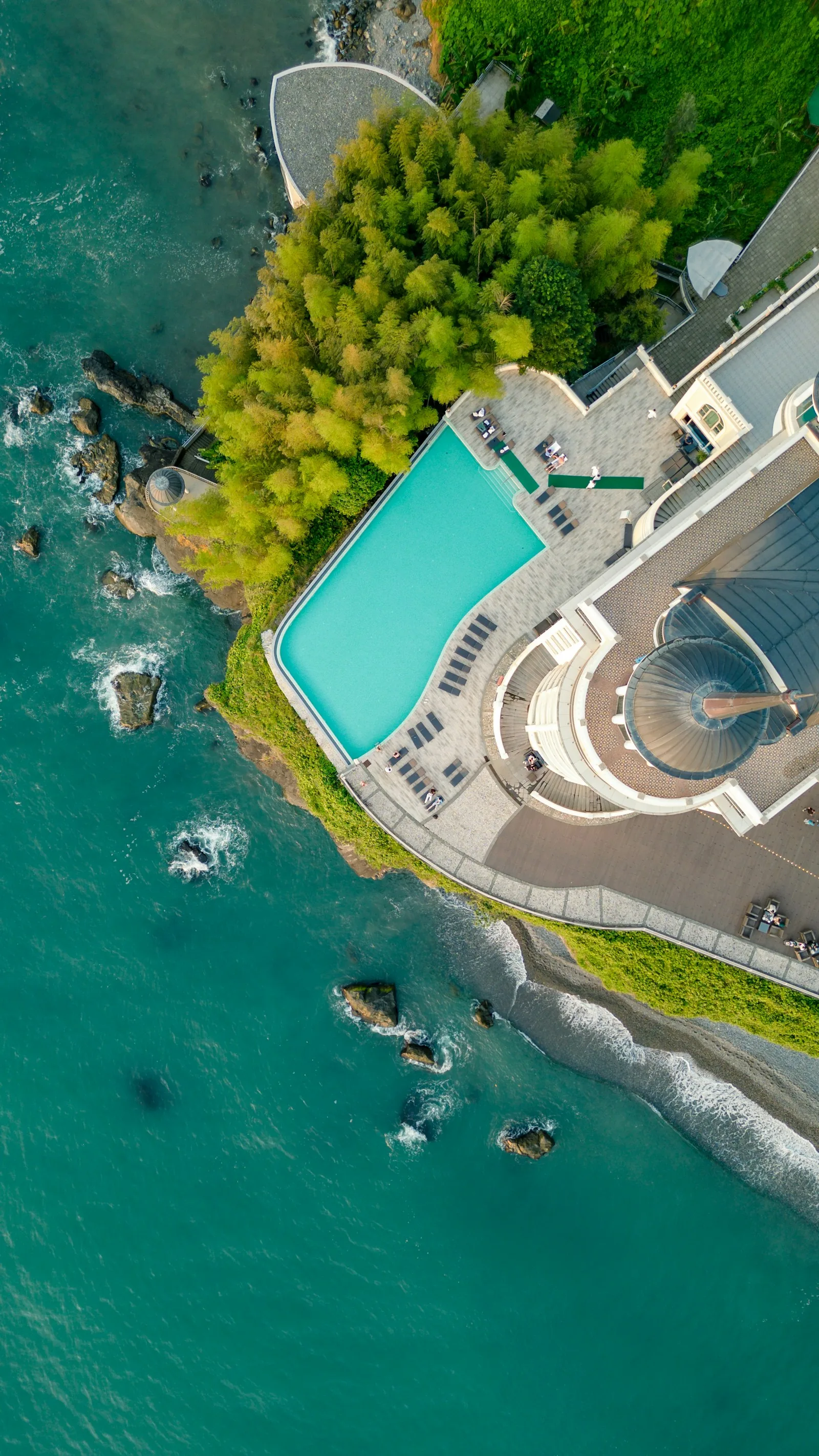 Resort pool overlooking the ocean